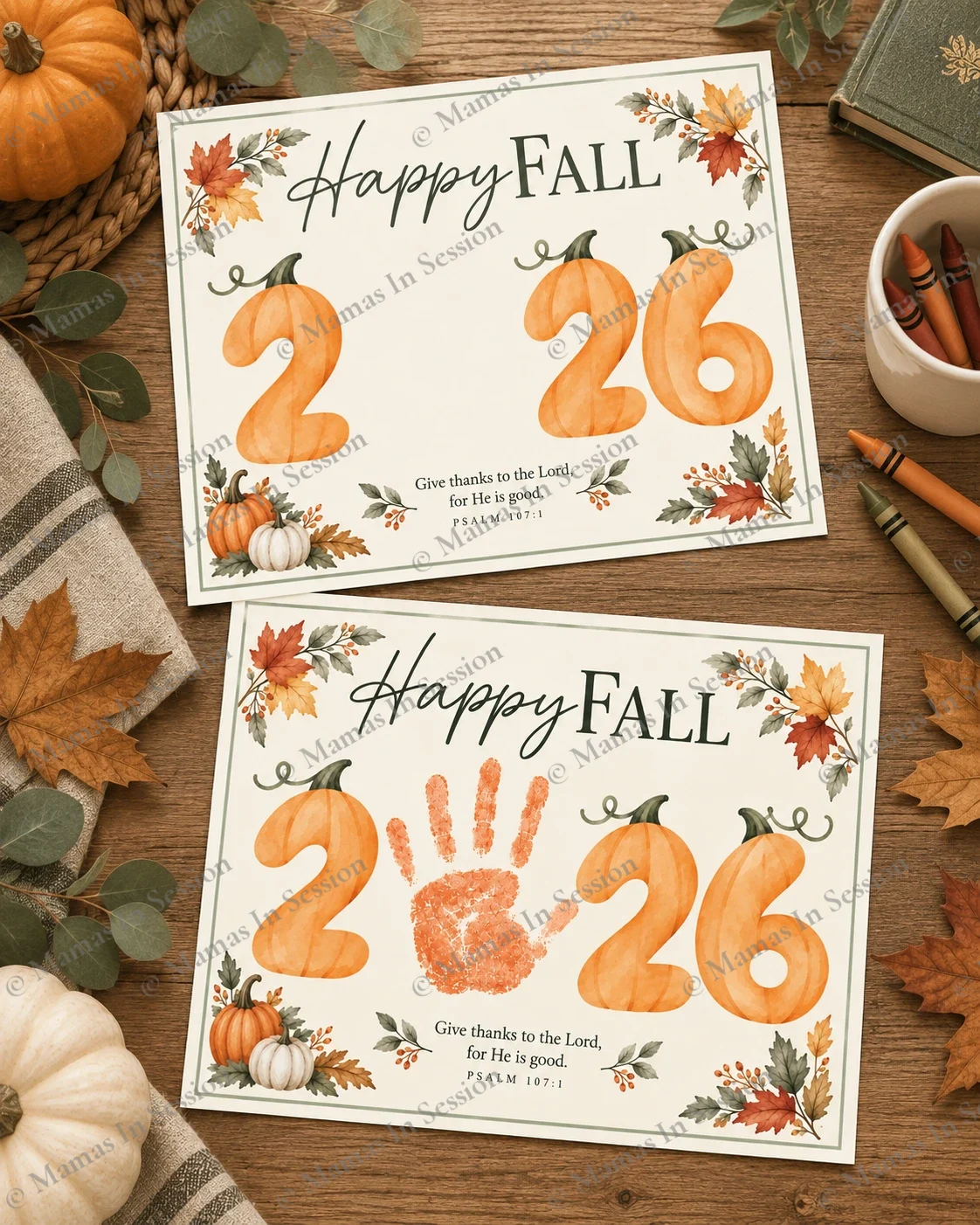 Happy Fall 2026 Handprint Keepsake | First Day of Fall Printable Craft