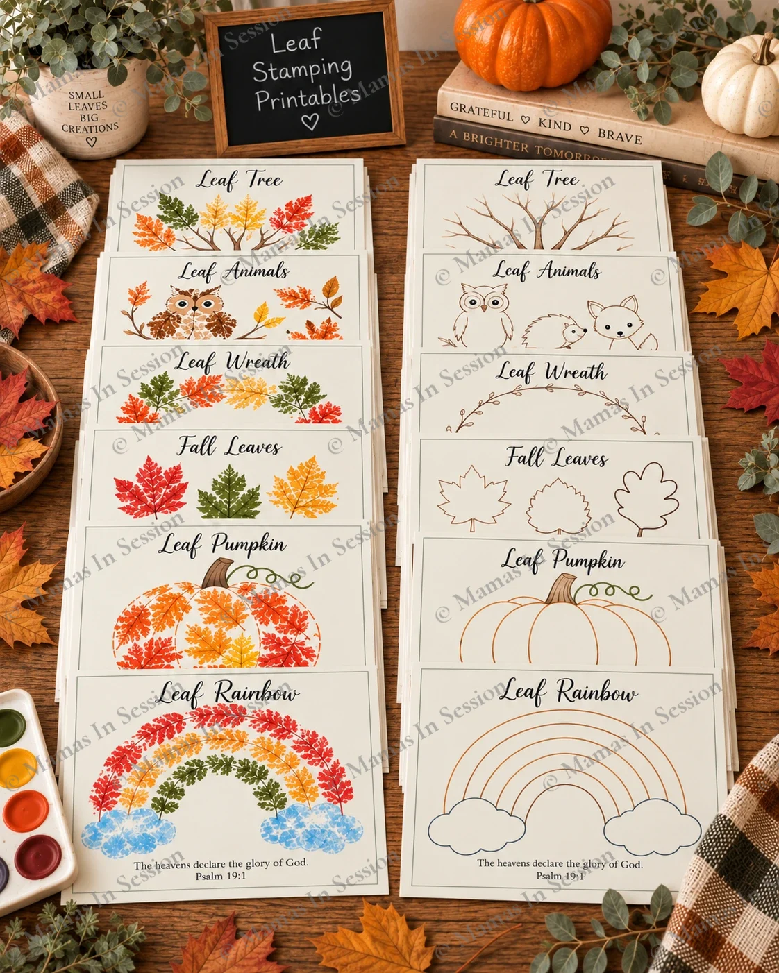 Fall Leaf Stamping Printable Activity Pack