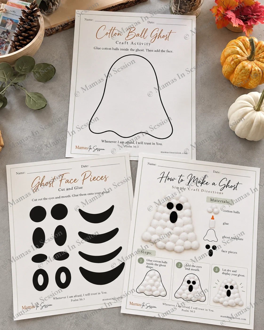 Cotton Ball Ghost Craft Activity