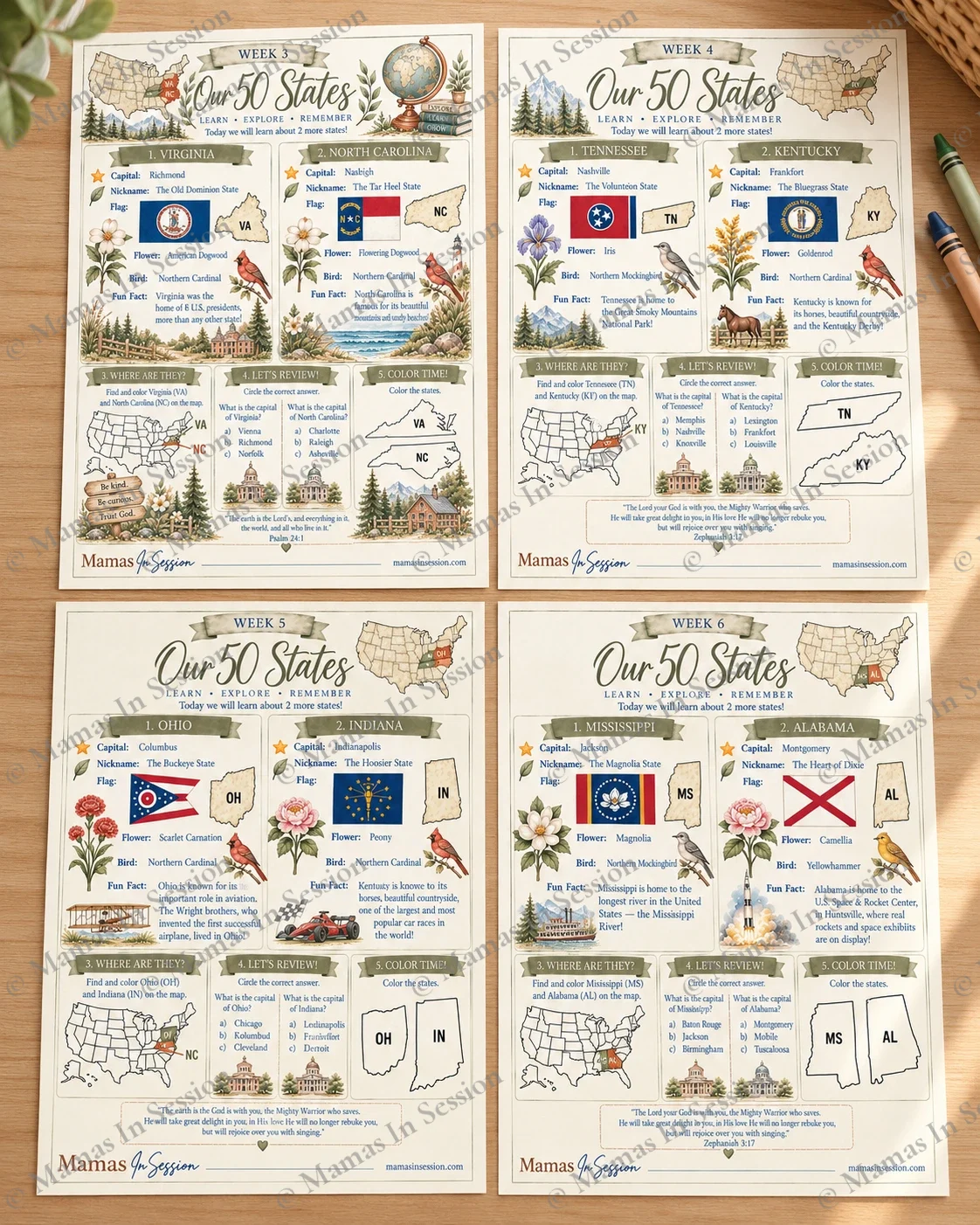 Our 50 States: Weeks 3-6