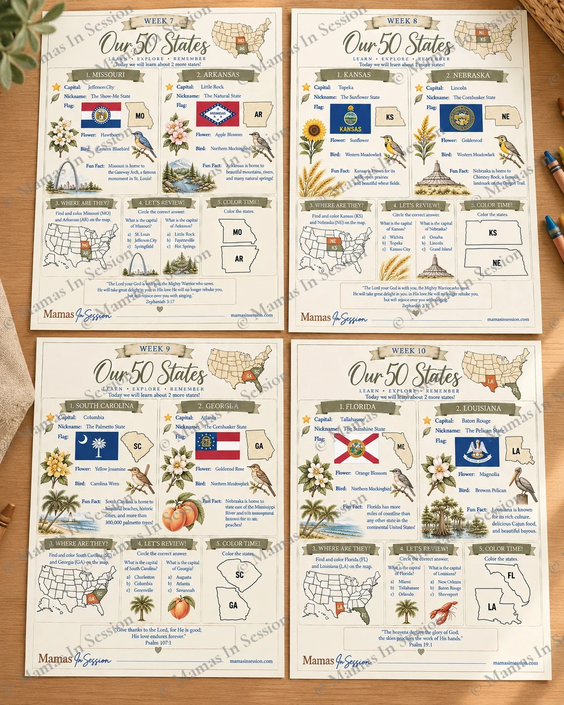 Our 50 States: Weeks 7-10