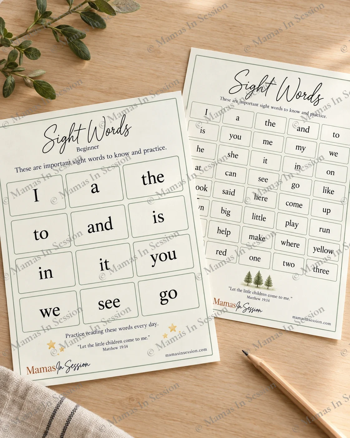 Sight Words for Early Readers