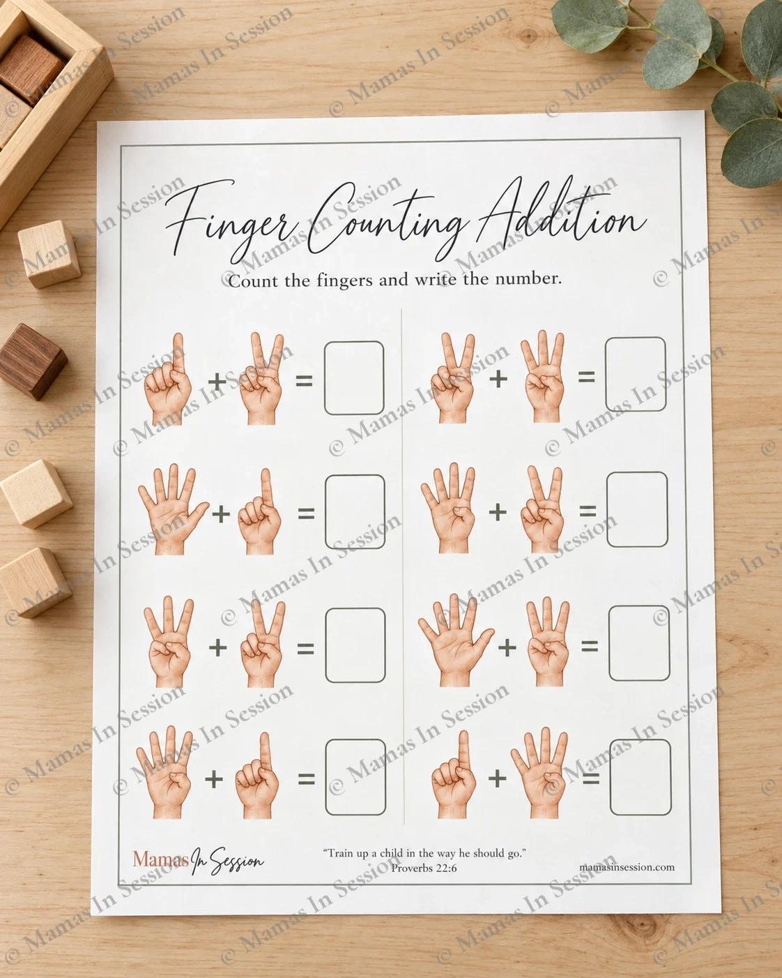 Finger Counting Addition