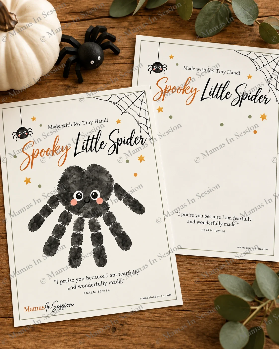 Spooky Little Spider Handprint Craft | Halloween Keepsake Printable
